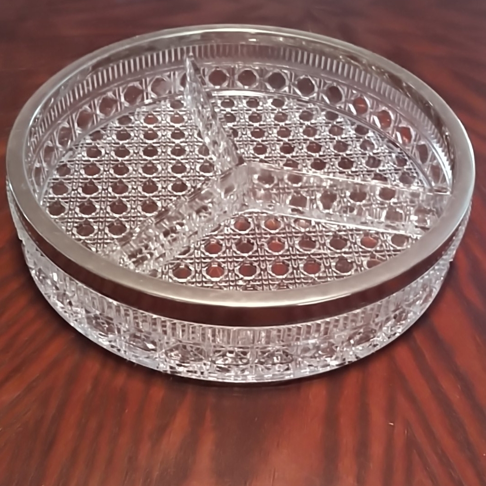 Divided Serving Bowl with Silver Rim